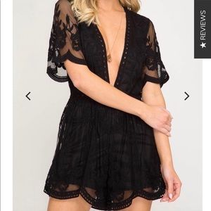 Black lace romper